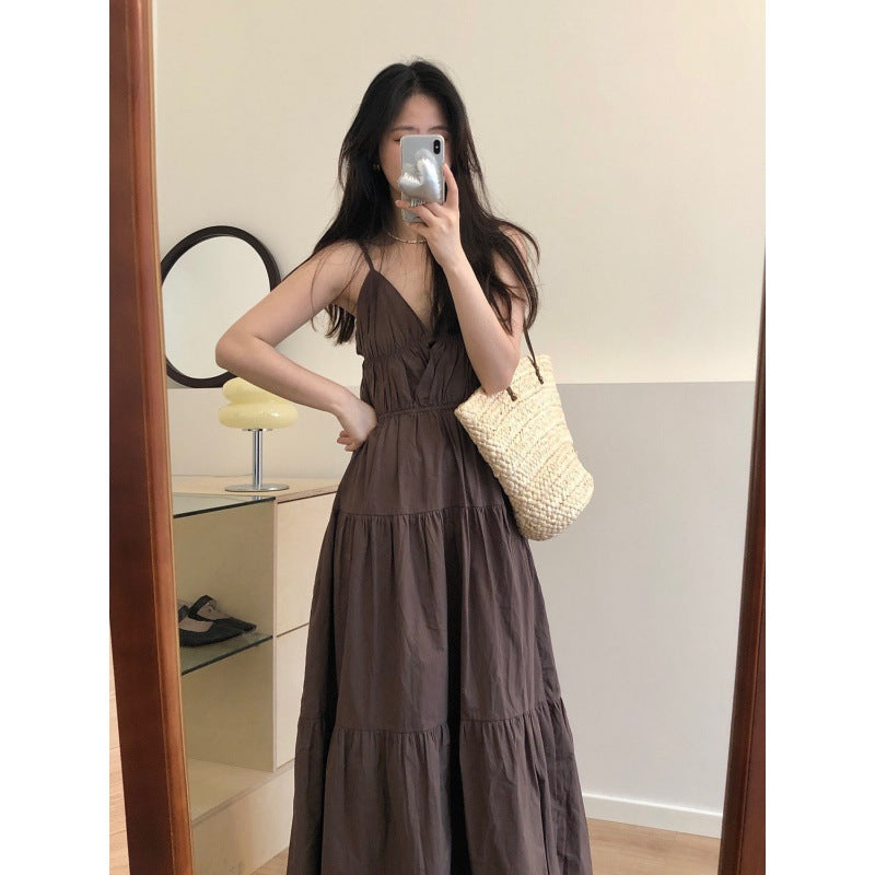 New sleeveless v-neck irregular dress