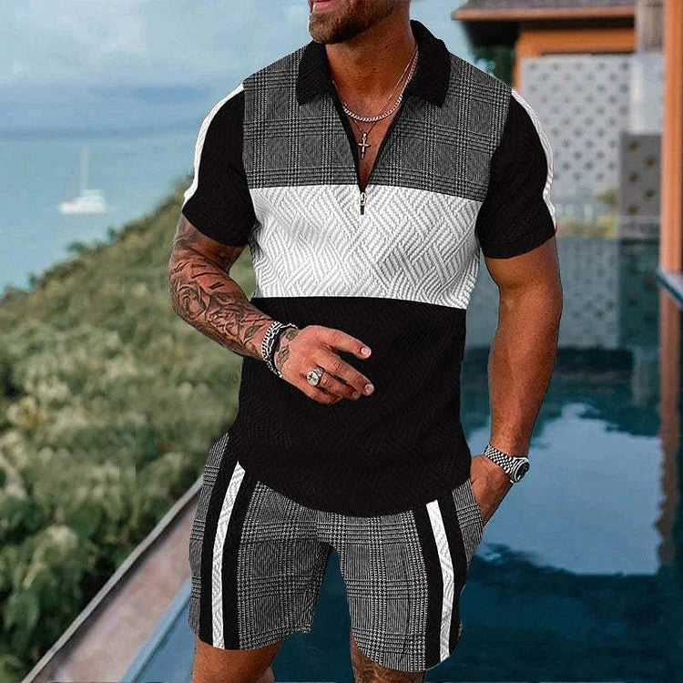 Block Boy Polo Shirt And Shorts Co-Ord