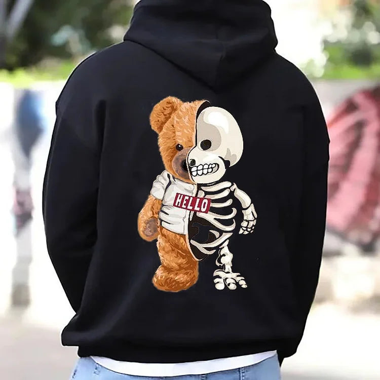 Men'S Graphic Bear Print Streetwear Hoodies