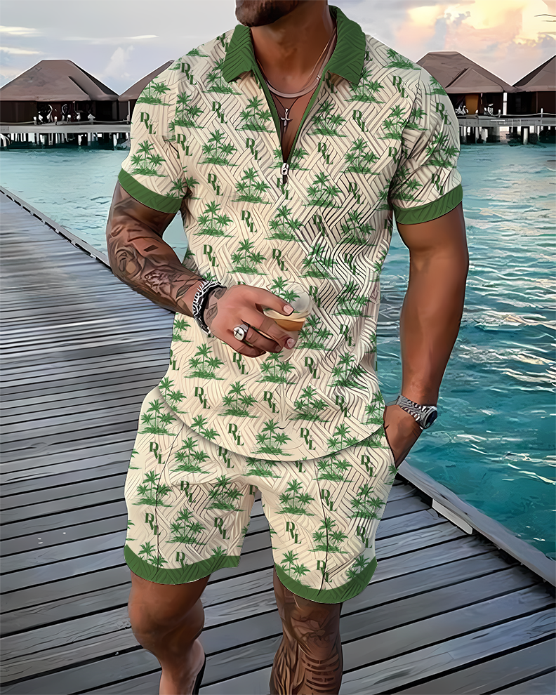 Kush Palms DVL Polo Shirt And Shorts Co-Ord