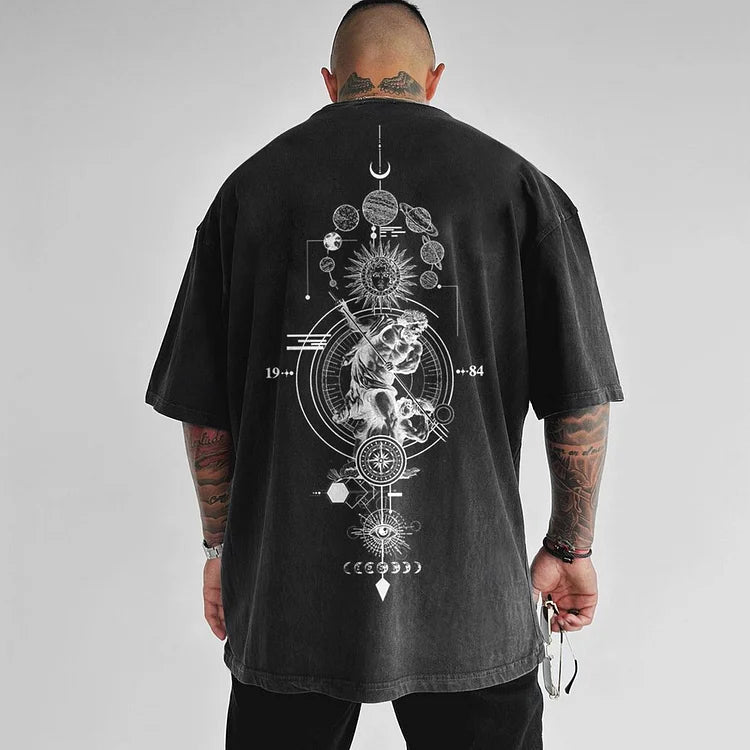 Oversize Sun Moon Stars Tee