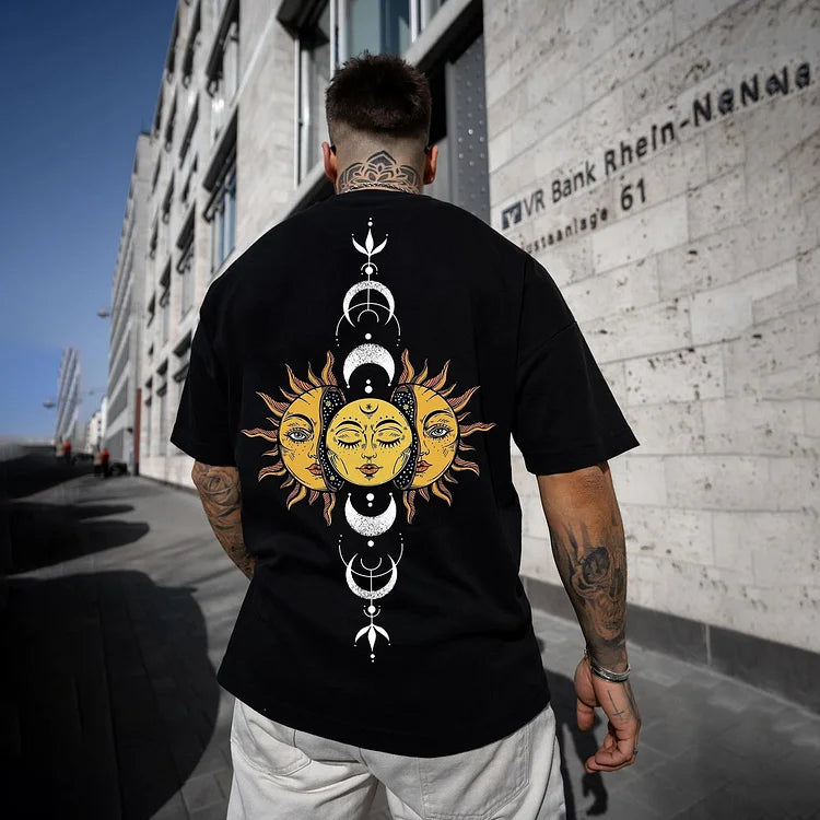 Oversize Sun Moon Stars Tee