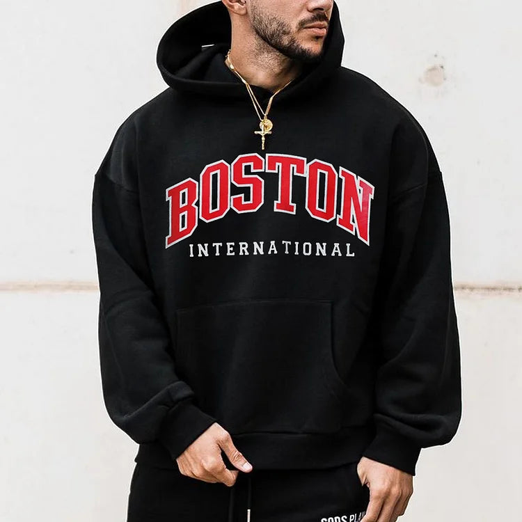 Boston Fashion Men'S Oversized Sweatshirt Hoodie