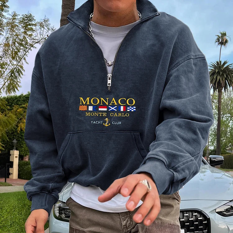 Monaco Monte Carlo Yacht Club Polo Neck Sweatshirt