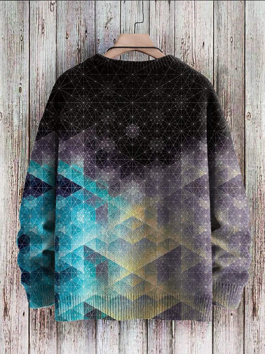 Men's Sweater Art Design Print Casual Knit Sweatshirt Sweater