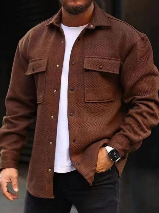 Men's Casual Jacket Solid Long Sleeve Pockets Jacket