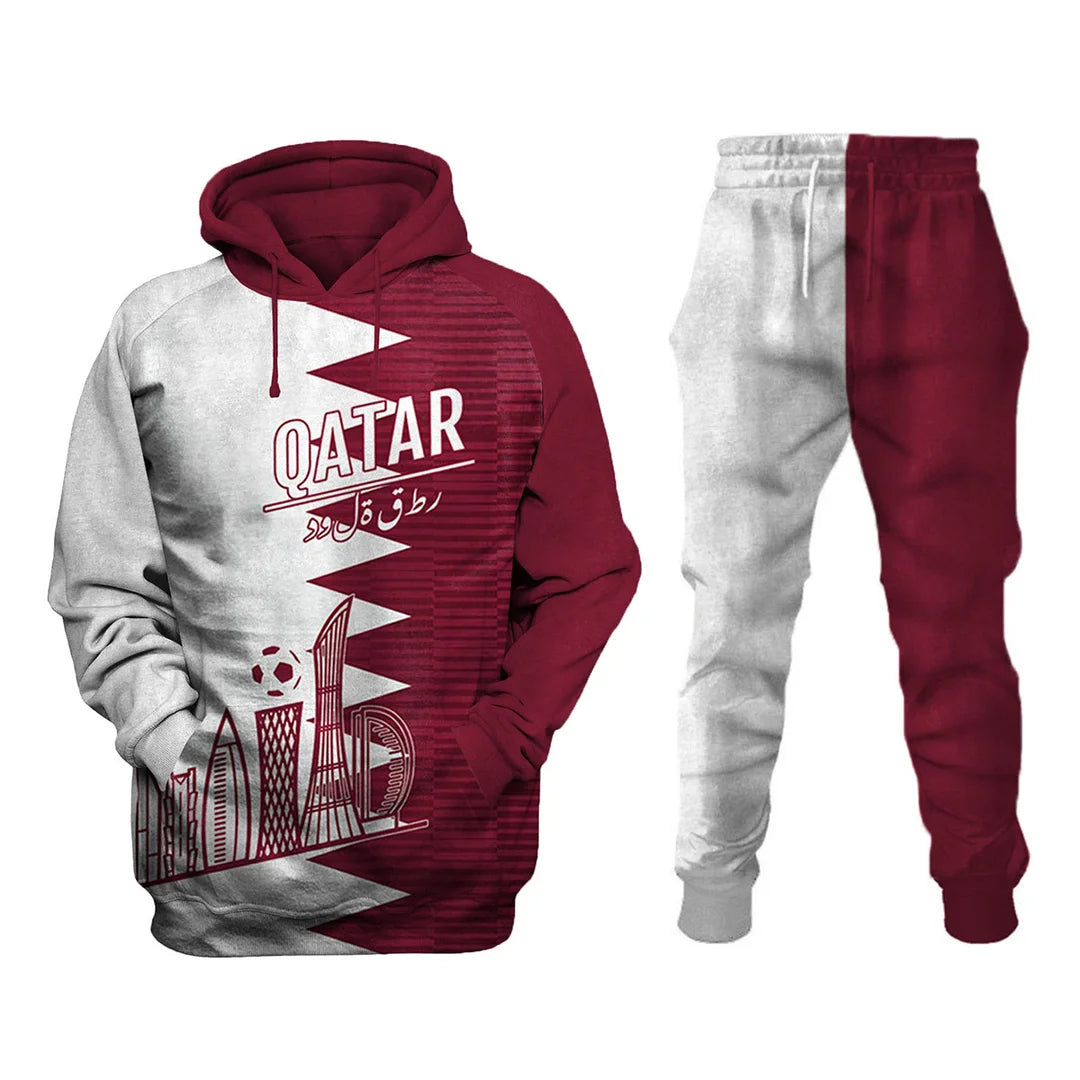 Qatar 2022 Football Printed Sweatshirt Set - DUVAL