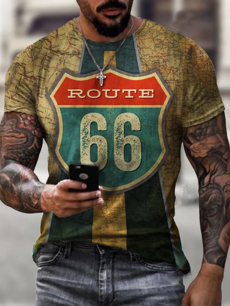 Men's Fashion Route 66 T-Shirt - DUVAL