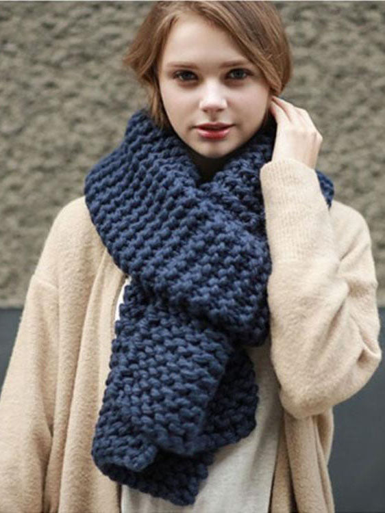 Pure Color Wool Scarf Warm Scarf