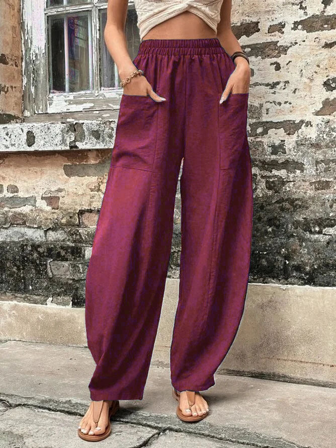 Women's casual pants elastic pants