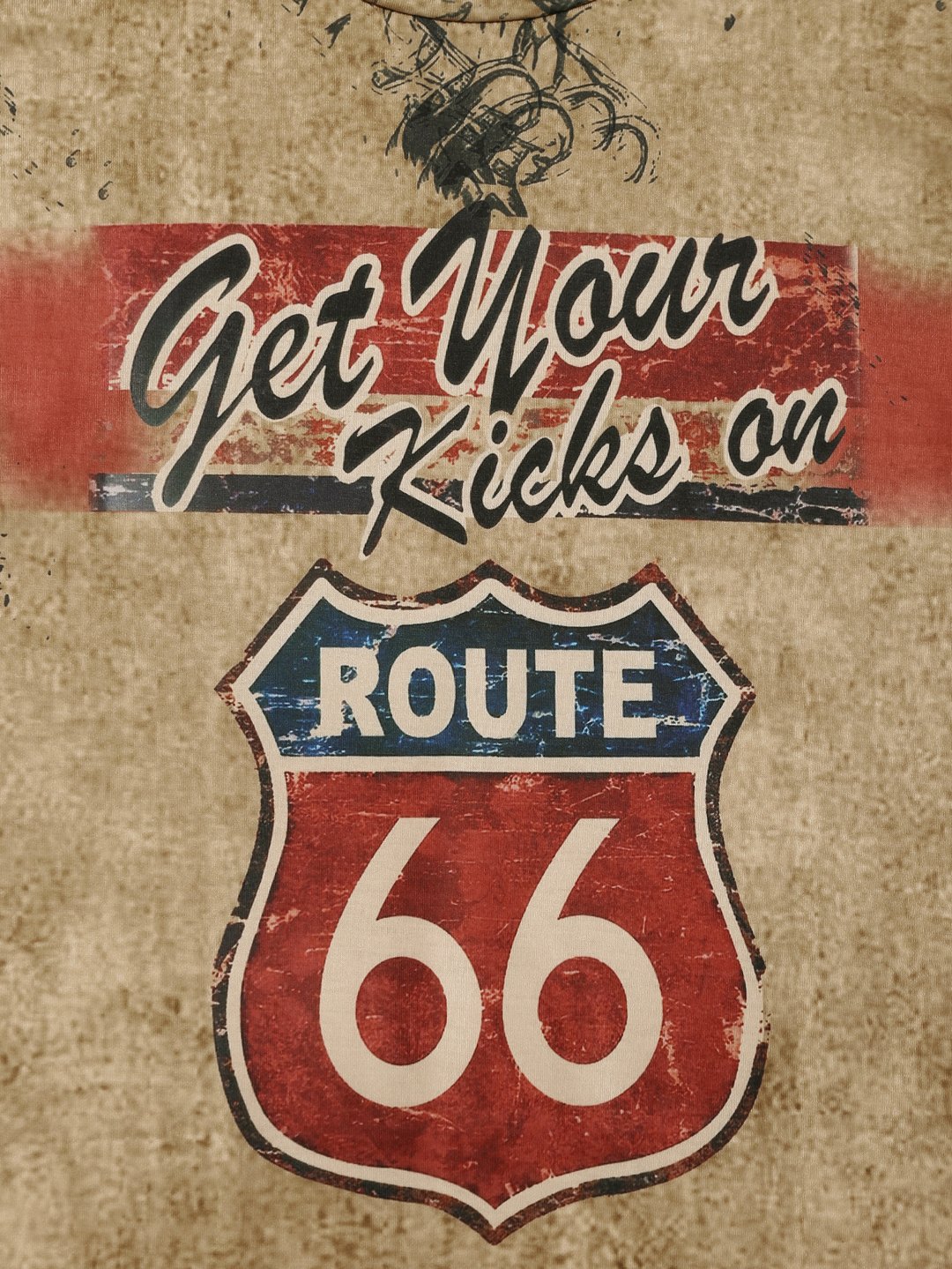 Motorcycle Print T-shirt Route 66 - DUVAL