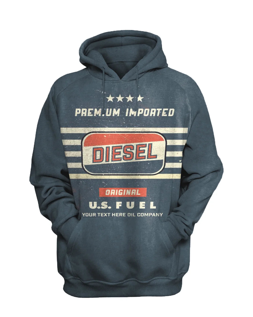 Mens Vintage Motor Oil Badge Printed Sweatshirt Set - DUVAL