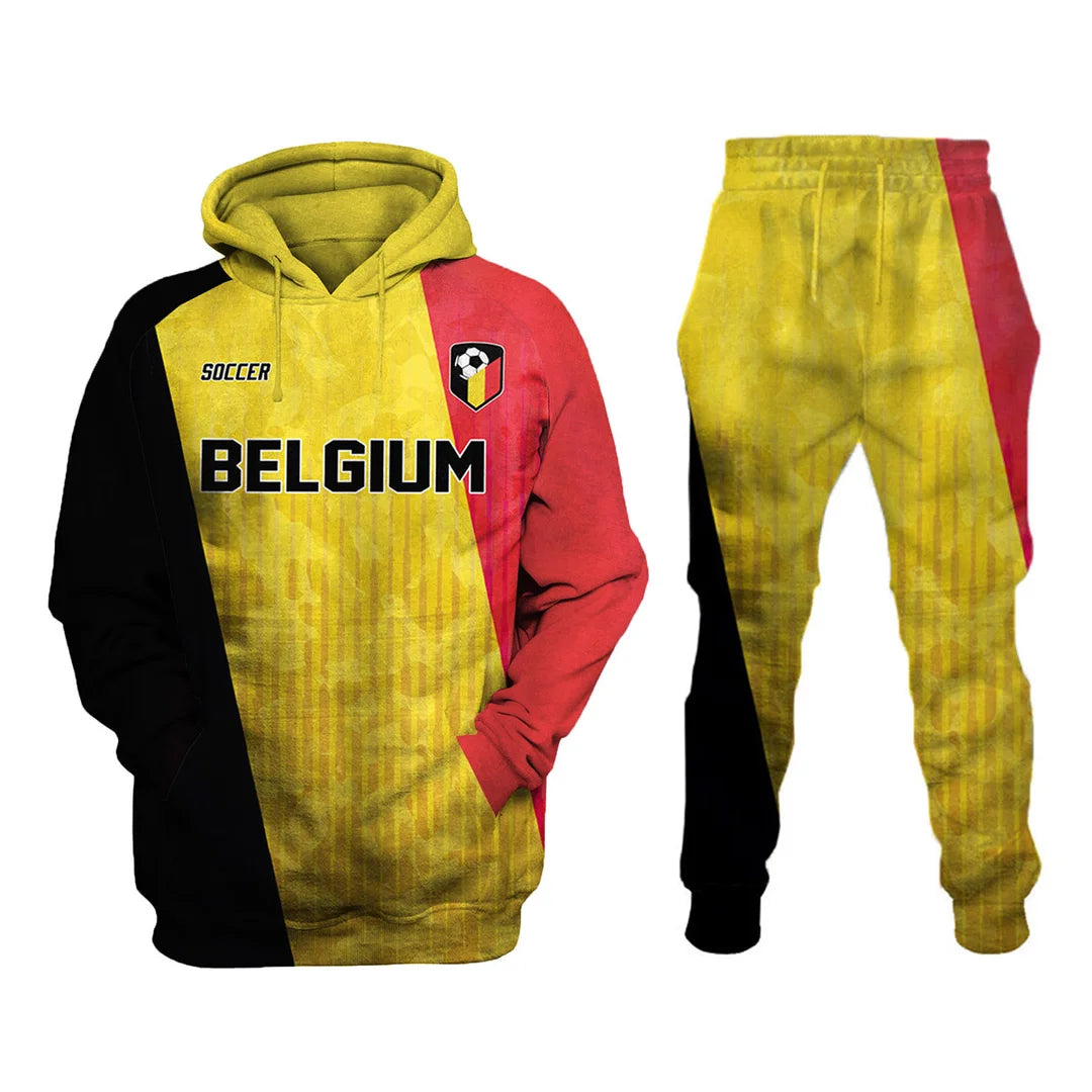 Belgium Printed Sweatshirt Set - DUVAL