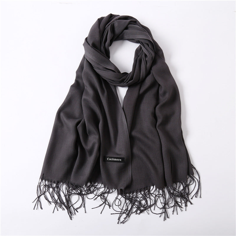 Classic Solid Color Cashmere Scarf