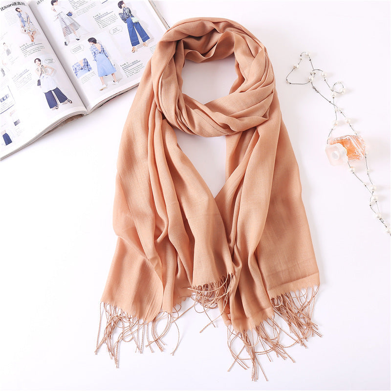 Classic Solid Color Cashmere Scarf