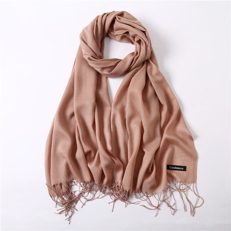 Classic Solid Color Cashmere Scarf