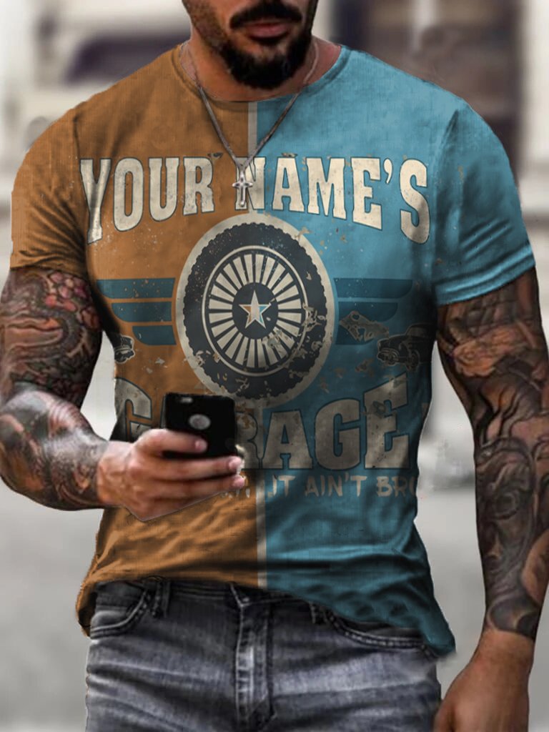 YOUR NAME Vintage Print Biker T-Shirt - DUVAL