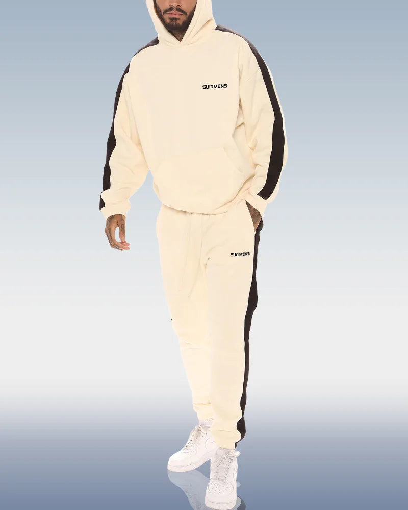 Men's Beige Hoodie Set