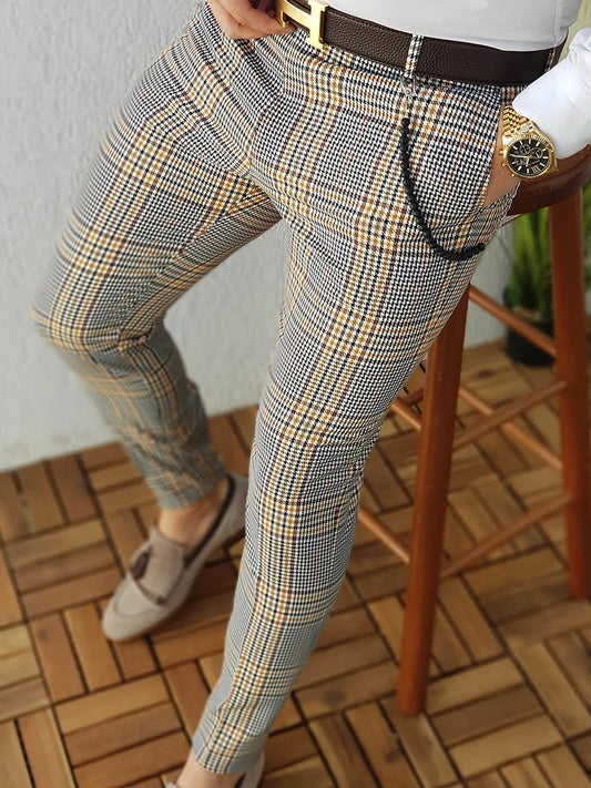 Men's Retro Plaid Casual Pants - DUVAL