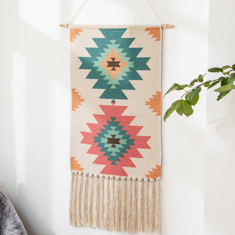 Tassel hand-woven cotton hanging picture background wall cloth