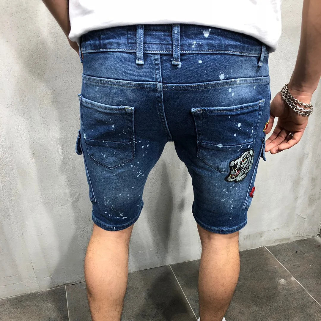 Men's Shorts Ripped Street Fashion Retro Jeans - DUVAL