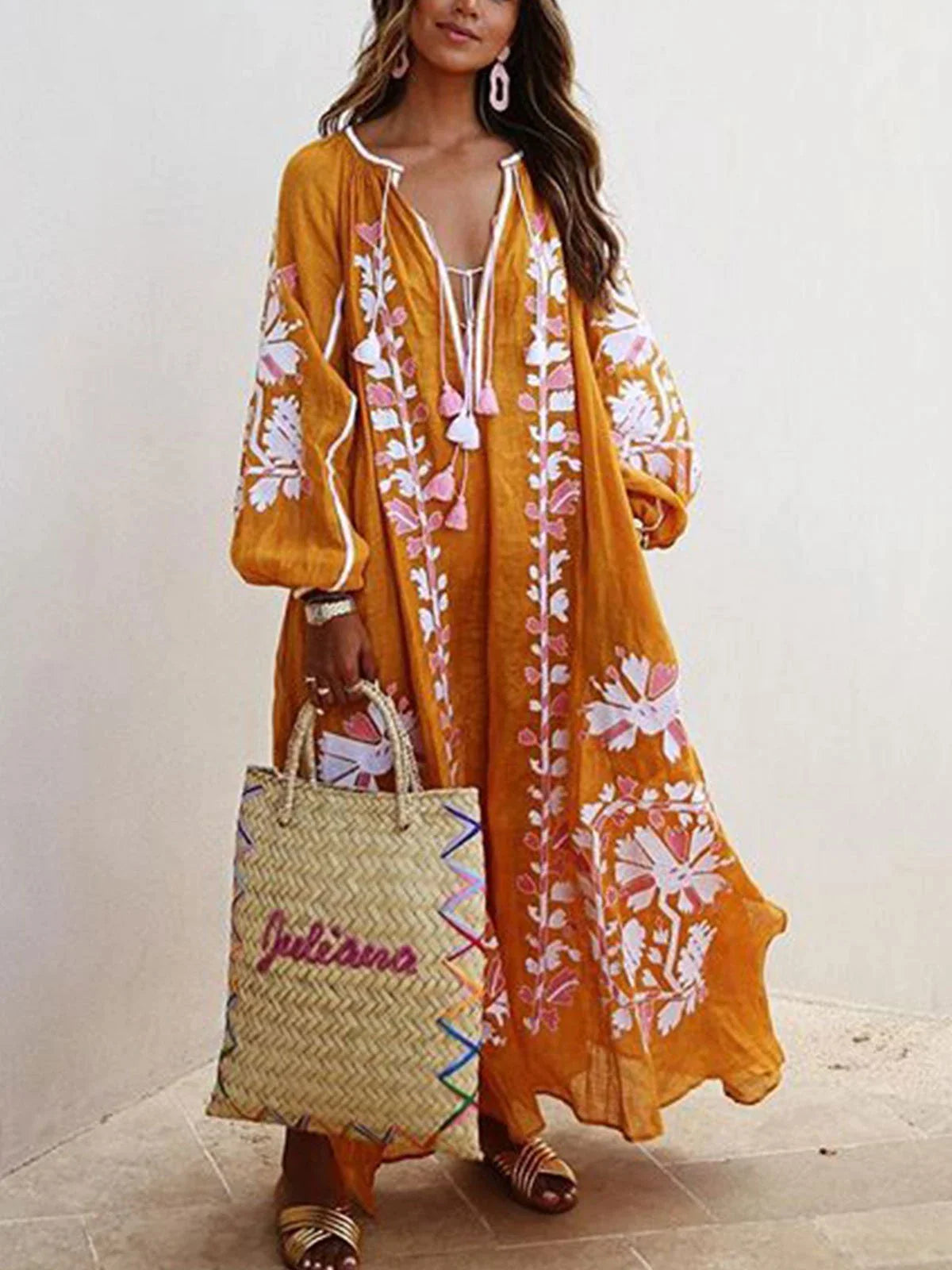 Oversize Boho Printed Maxi Dress