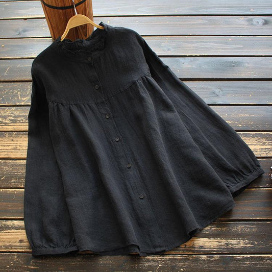 Long Sleeve Loose Cotton Shirt