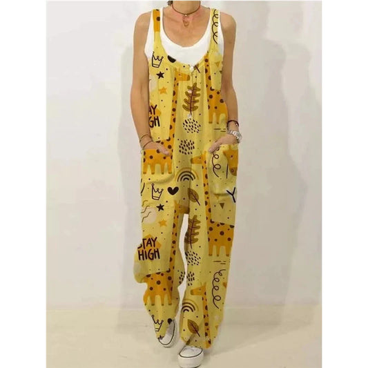 Cute animal print oversized jumpsuit