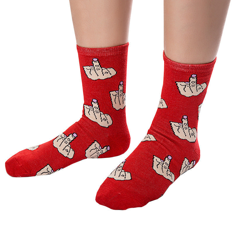 Fashion Printed Mid-tube Knitted Socks