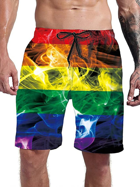 Men's Everyday Sports Casual Drawstring Holiday 3D Shorts - DUVAL