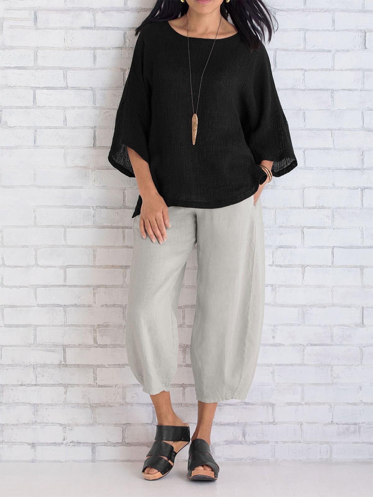 Women Cotton Pants Spring Summer Casual Pants