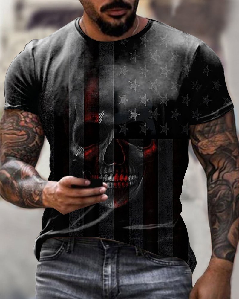 Retro Skull Flag Men's T-Shirt - DUVAL