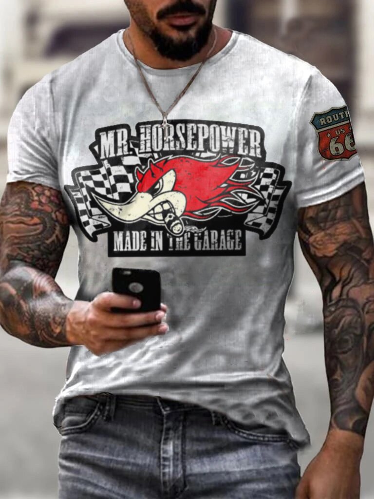 Men's Horsepower Printed Fashion T-Shirt - DUVAL