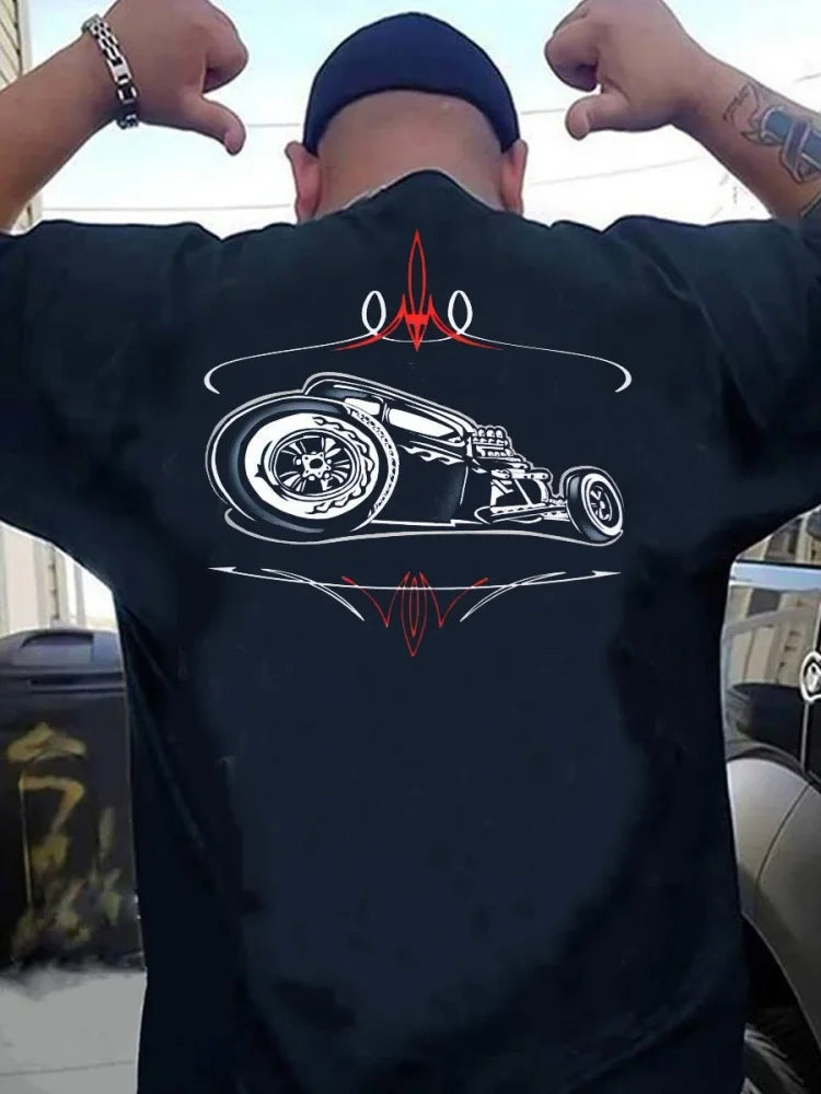 Men's cartoon car black T-Shirt - DUVAL