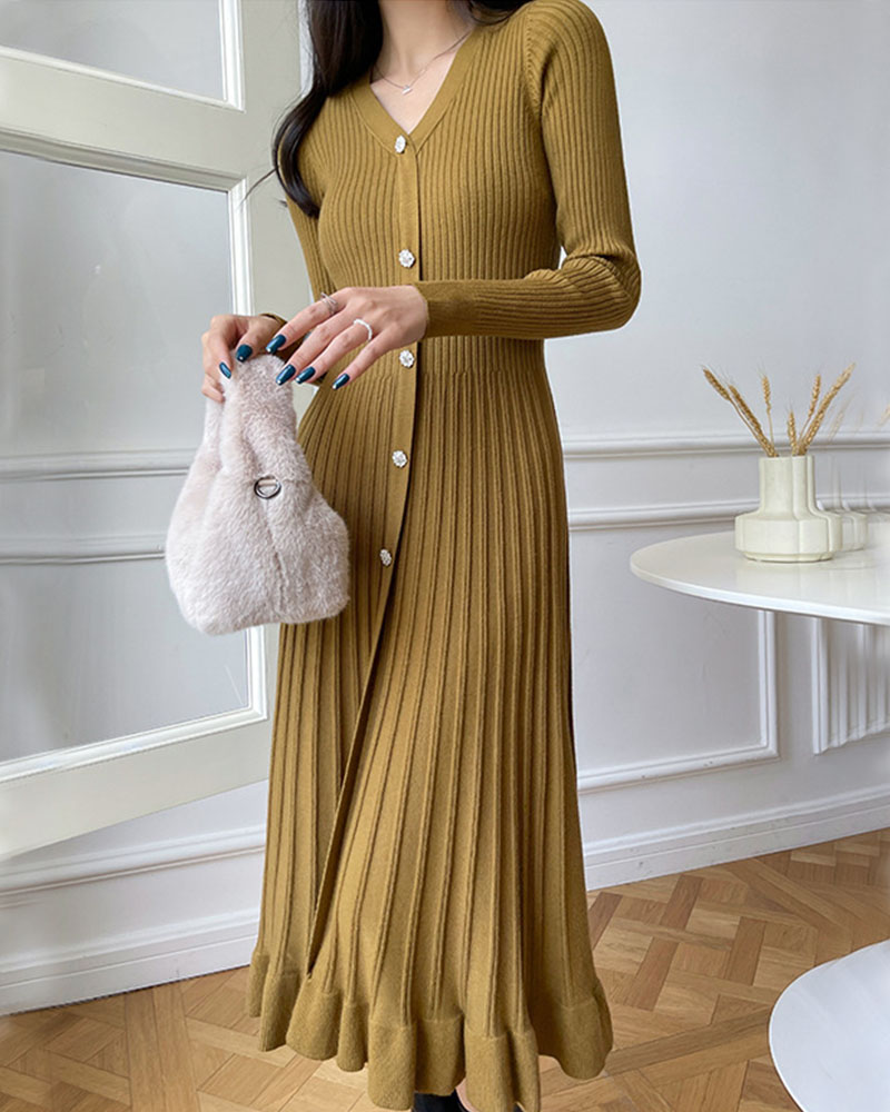 Winter Daily Fashion Knit Dress