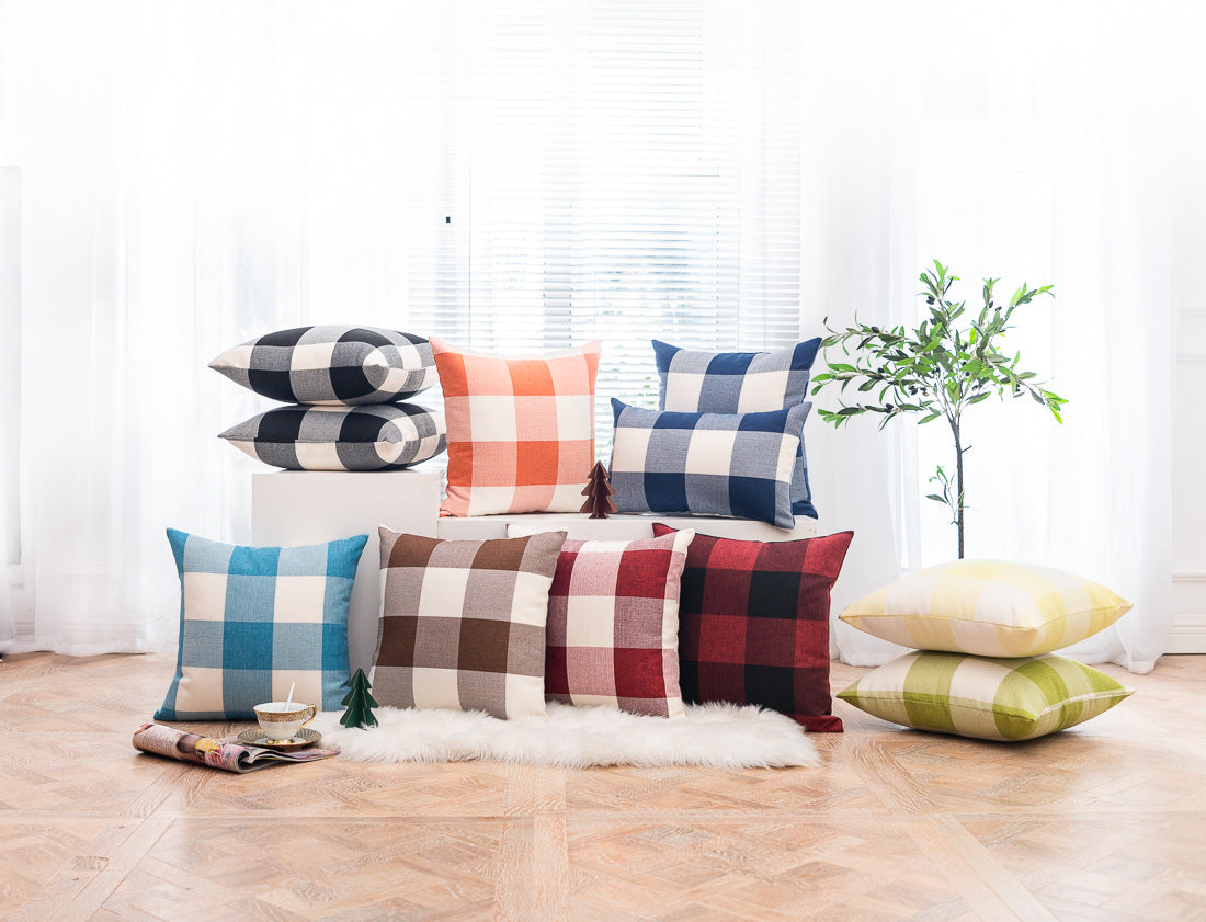 Christmas large plaid linen home garden sofa cushion