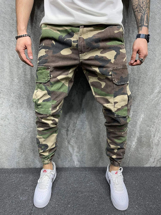 Men Camouflage Pocket Casual Trousers - DUVAL