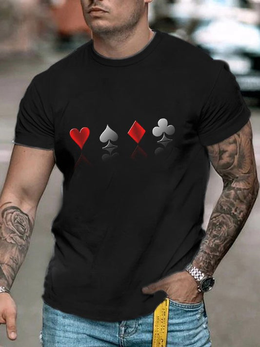 Men's Fashion Casual Poker Printed T-Shirt - DUVAL