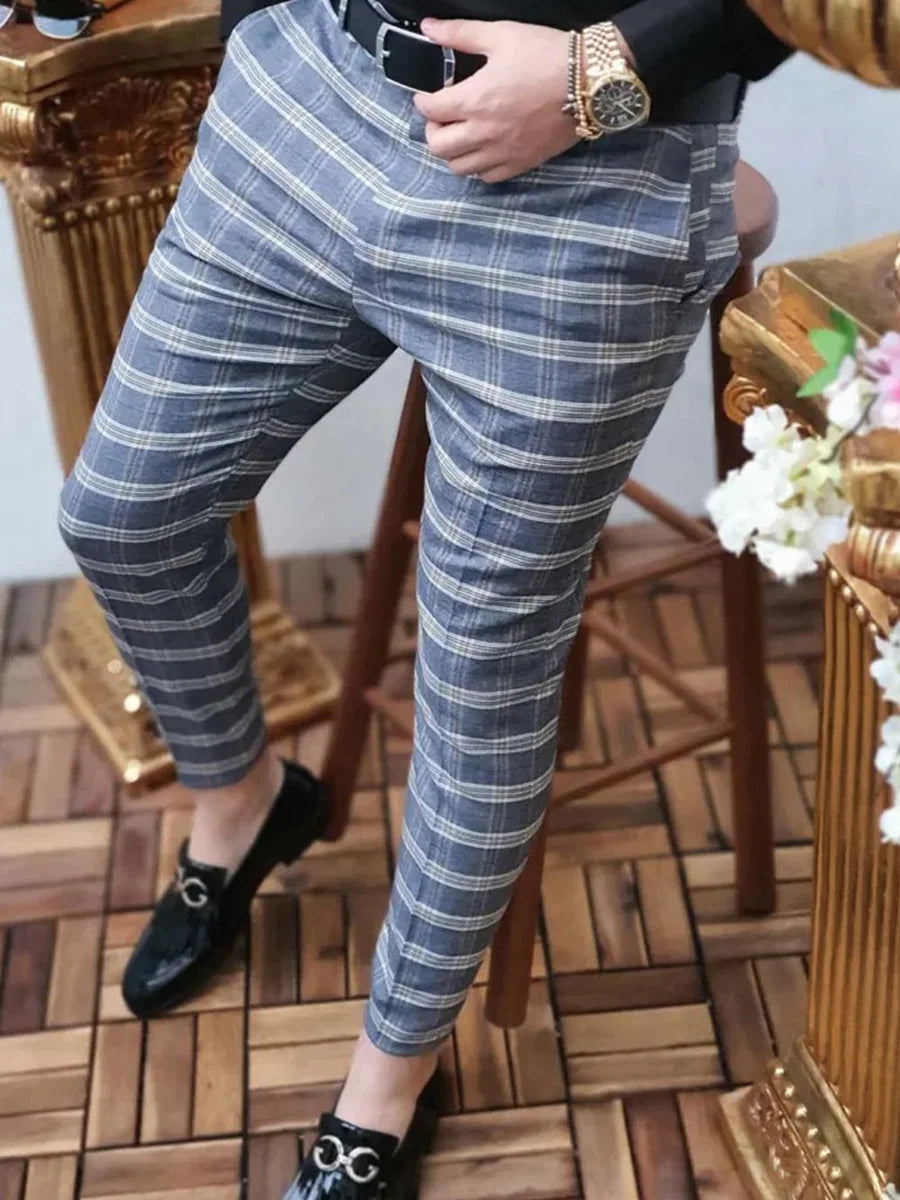 Men's Retro Plaid Casual Pants - DUVAL