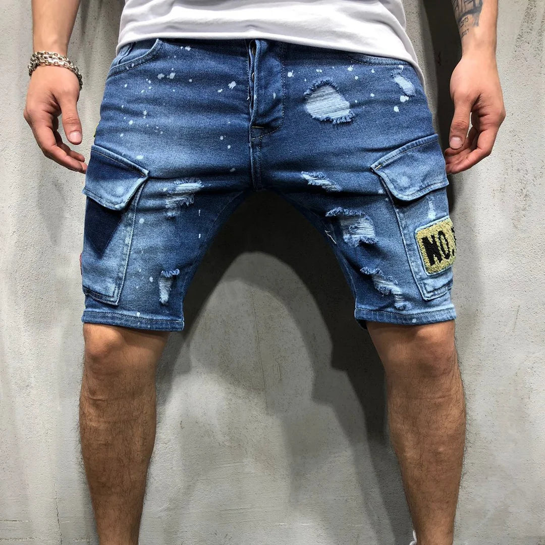 Men's Shorts Ripped Street Fashion Retro Jeans - DUVAL