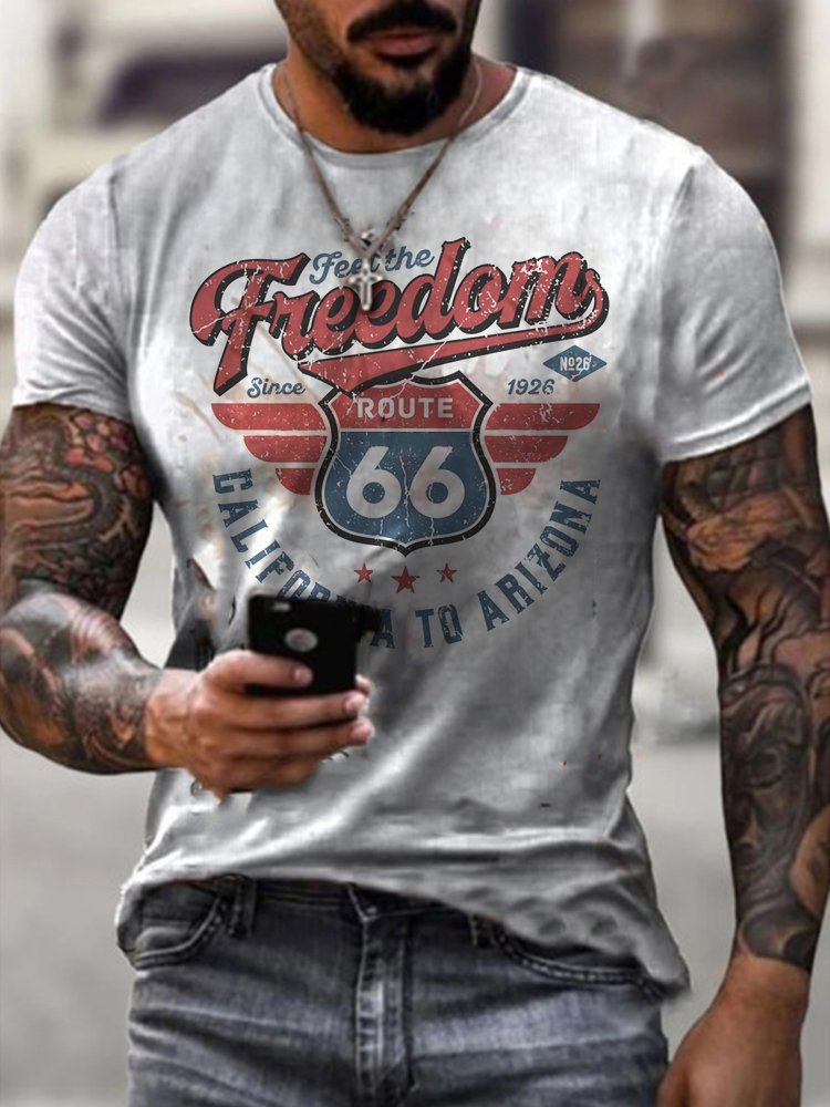 Mens Fashion Route 66 T-shirt - DUVAL