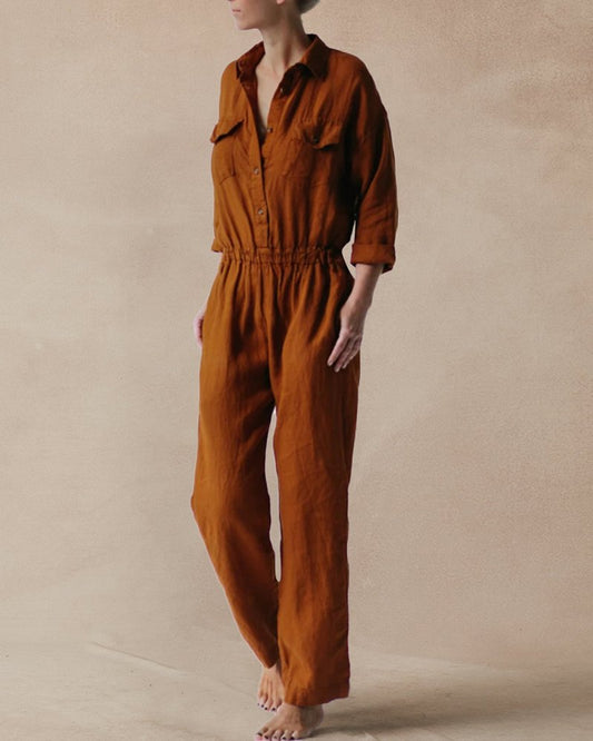 Casual Elastic Waist Jumpsuit - DUVAL