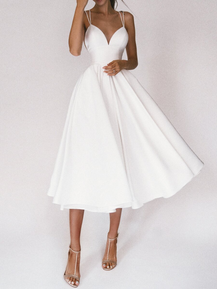 Elegant Strappy Swing Midi Dress