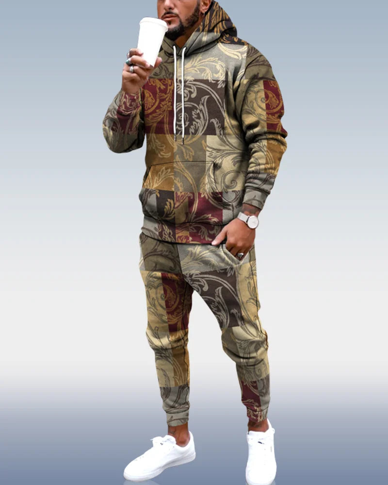 Men's Personalized Printed Hoodie Set 005 - DUVAL