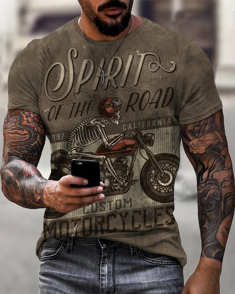 Route 66 Vintage Men's Print Breathable T-Shirt - DUVAL