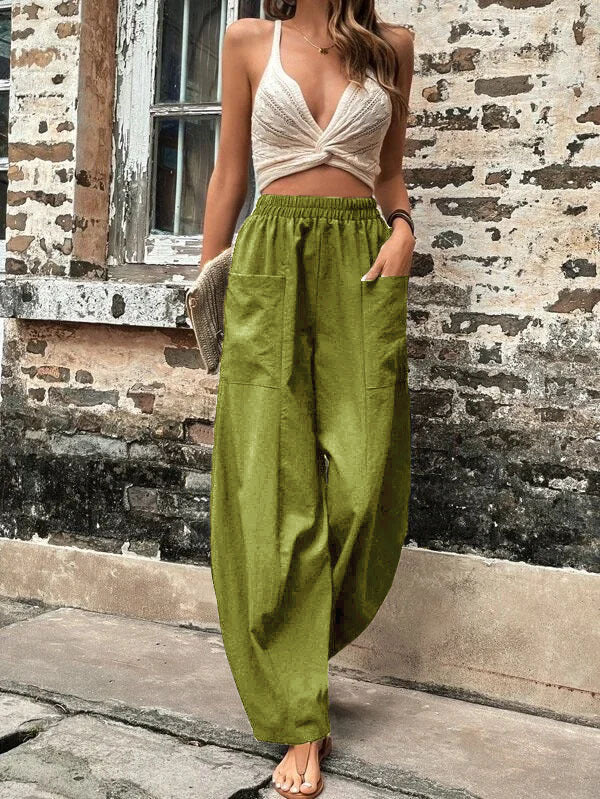 Women's casual pants elastic pants