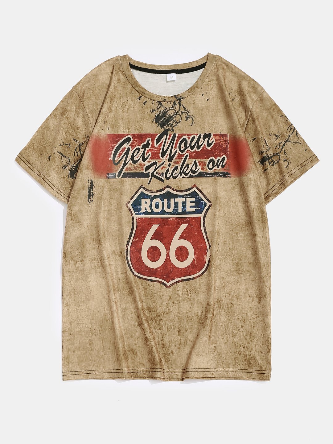 Motorcycle Print T-shirt Route 66 - DUVAL