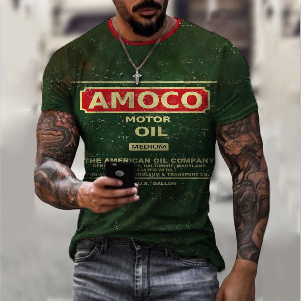 Amoco Motor Oils Oil Printing Casual T-shirt - DUVAL