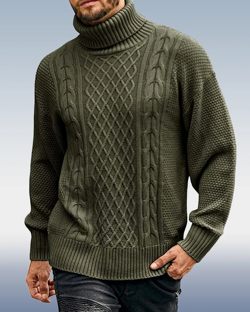 Men's Turtleneck Long Sleeve Knit Sweater 3 Colors