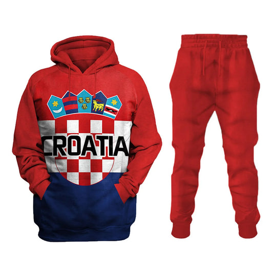 Croatia Football 2022 Printed Sweatshirt Set - DUVAL